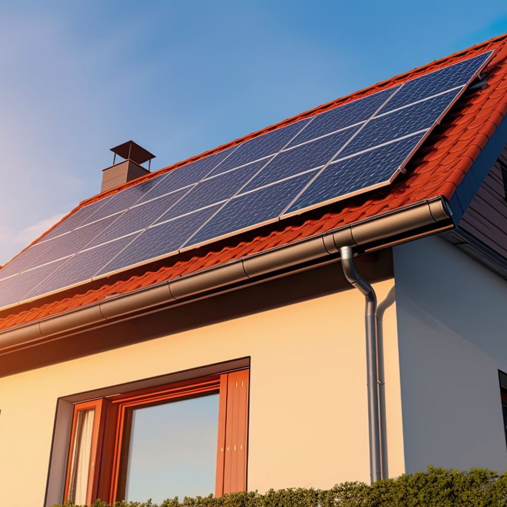 Haus mit Solaranlage als Beispielbild für Photovoltaik Dachau